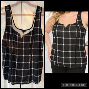 Torrid Black/White Plaid Tank